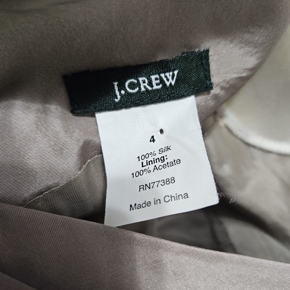 J. Crew 100% Silk Dress Womens Size 4 Gracie Fawn Halter Taffeta Formal - Picture 12 of 14